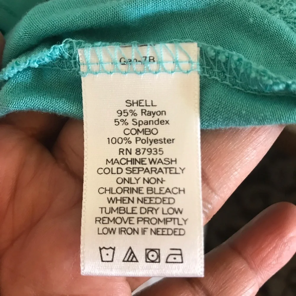 LOGO Lori Goldstein V-neck Vest with Chiffon Trim in Seaglass - Picture 12 of 15